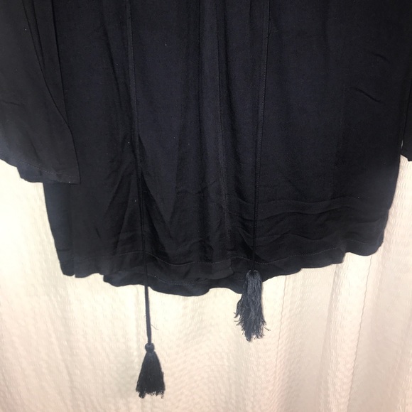 Navy Blue Lace up Dress - Picture 3 of 4